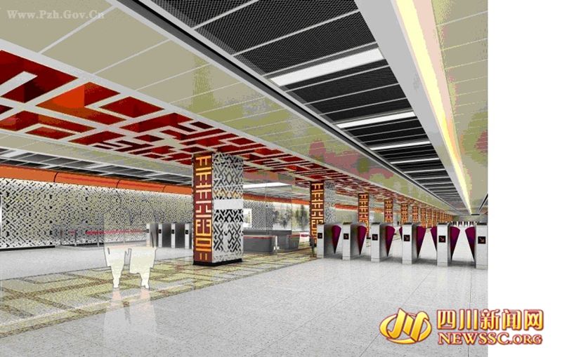 成都地铁3号线一期车站亮相高升桥站再现三国故事