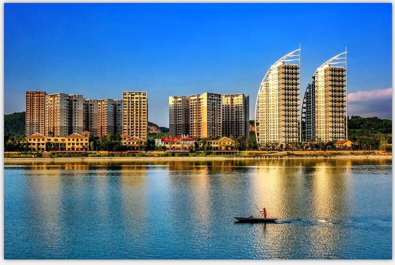 绵阳夕照三江美如画